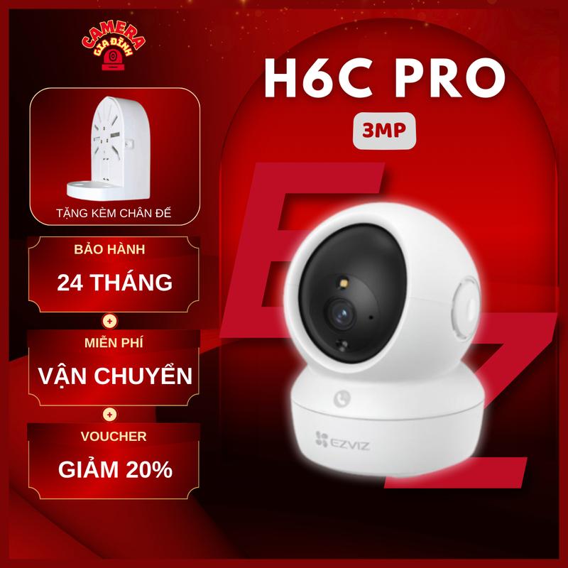 Camera Wifi EZVIZ trong nhà H6C PRO 3MP 2K, Xoay 360 độ, Có màu đêm, Nút gọi khẩn cấp, Đàm Thoại 2 Chiều, Theo Dõi Chuyển Động, báo khóc cho bé