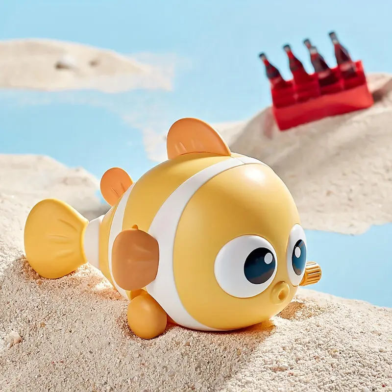 Baby's Cartoon Fish Clockwork Toy, Baby Crawling Learning Fish Design Clockwork Toy, Toddler Sensory Play Kit 8