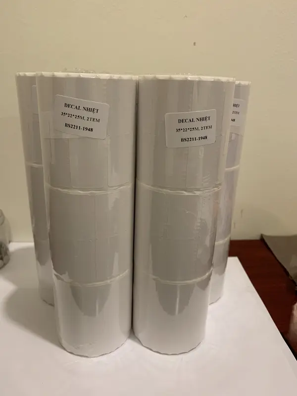 SET 3 CUỘN tem nhiệt, giấy in mã vạch khổ 2 tem 70x22mm 2