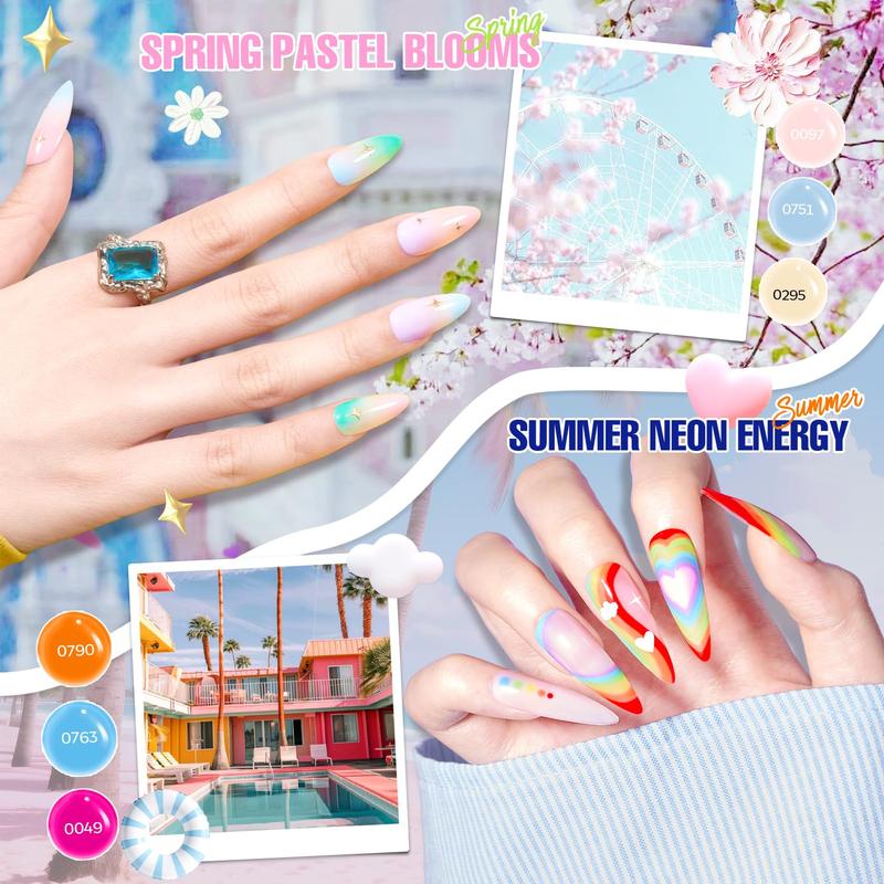 60 Gel Polish Kit With U V Light 32 Colors All Seasons Nude