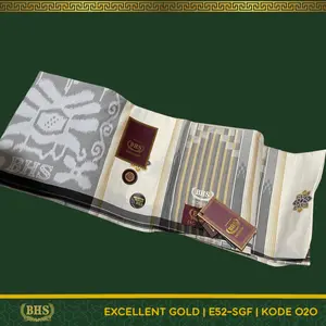 Sarung BHS Excellent Gold Motif E52 SGF Songket Gunung Fantasi Bahan Mercerized Cotton Halus dan Lembut [Garansi Original]