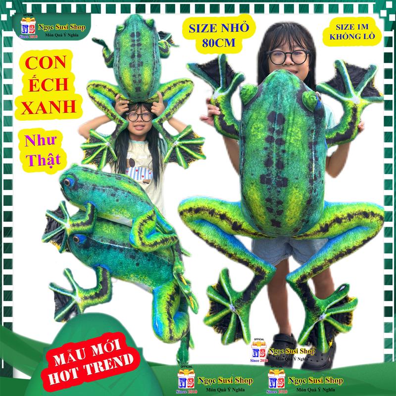 Thú Nhồi Bông ẾCH XANH Khổng Lồ 3D Mẫu Mới – Gấu Bông Dễ Thương Chất Liệu Cao Cấp Không Xù Lông Thích Hợp Làm Quà Tặng Ôm Ngủ Toy Đồ Chơi Phát Nhạc Voi NGỌC SUSI