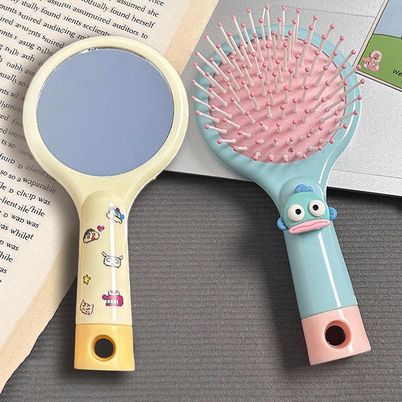Product Introduction of Cartoon Handheld Mirror Comb Cartoon Air Cushion Comb Portable Student Dormitory Girlfriend Style Handheld Hairdressing Comb 25