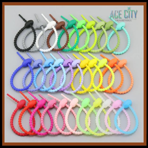 Kabel Ties Warna / Tali Karet Silikon / Pengikat Kabel Multifungsi Ukuran 17cm&21cm 2