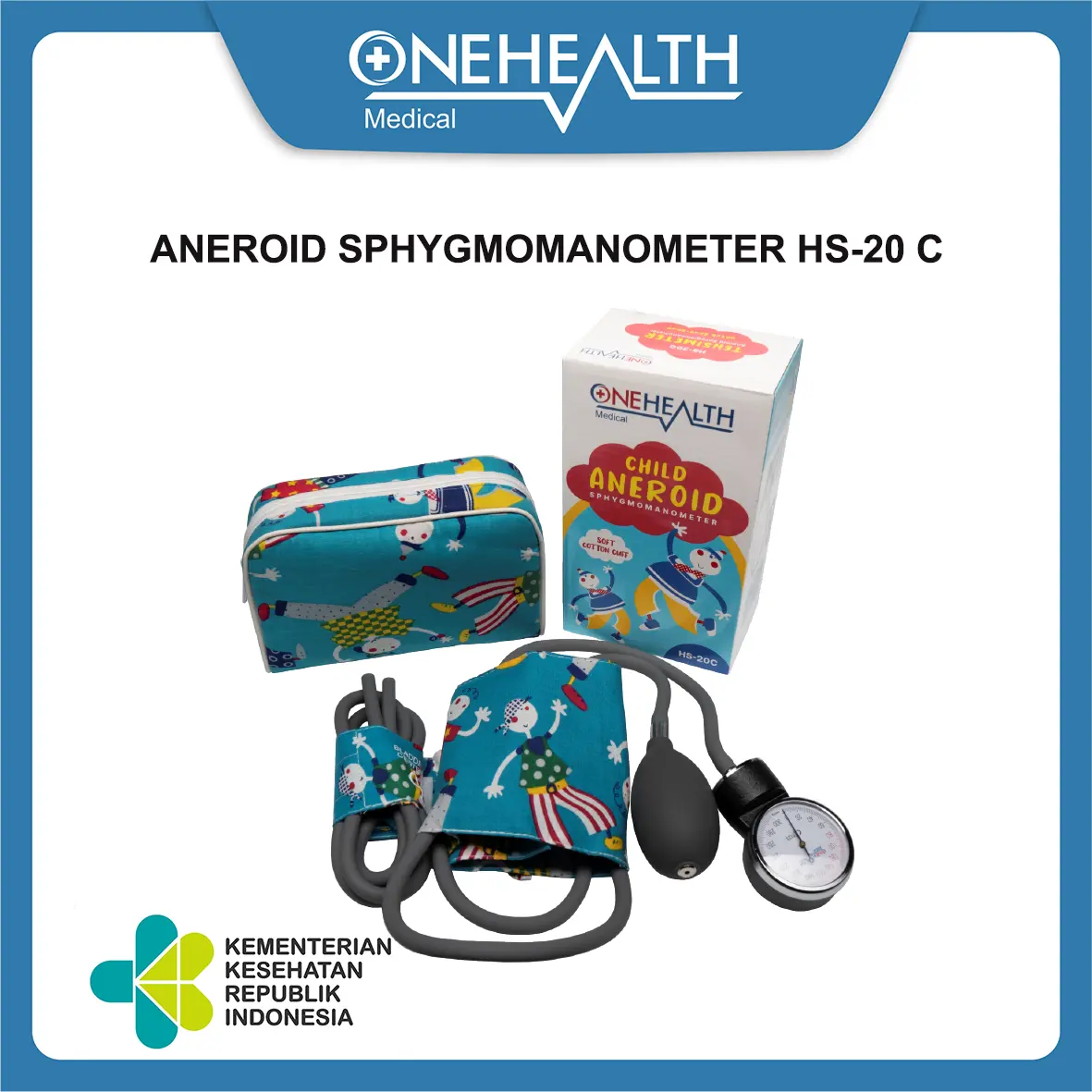 Onehealth Child Aneroid Sphygmomanometer Hs-20c Tensi Meter Untuk Mengukur Tekanan Darah Pasien Bayi atau Anak