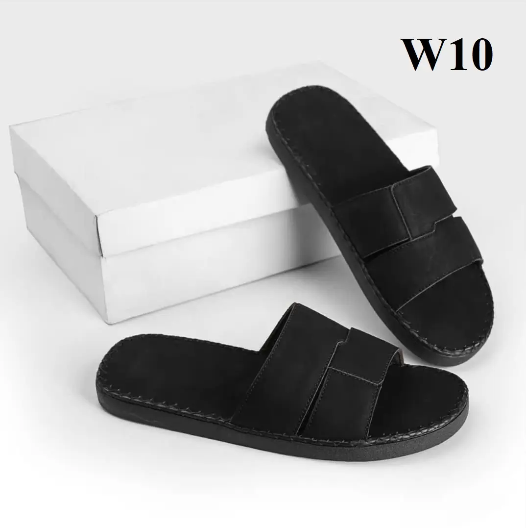 [MỞ BÁN LẤY LƯỢT BÁN] dép quai ngang da sáp nam Fashion, kiểu dáng trẻ trung, đế đúc liền khâu chỉ toàn bộ chắc chắn W10
