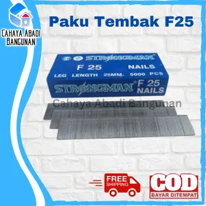 Paku Tembak Kayu F25 Strongman Isi 5000pcs – Tidak Bengkok, Tajam dan Tahan Lama