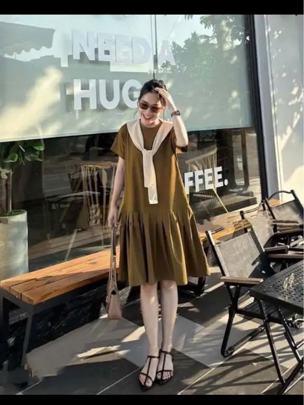 Váy thủy thủ babydoll đuôi cá tổ ong mềm mát co giãn trẻ trung năng động đi làm đi chơi du lịch Nữ Women Dress 0