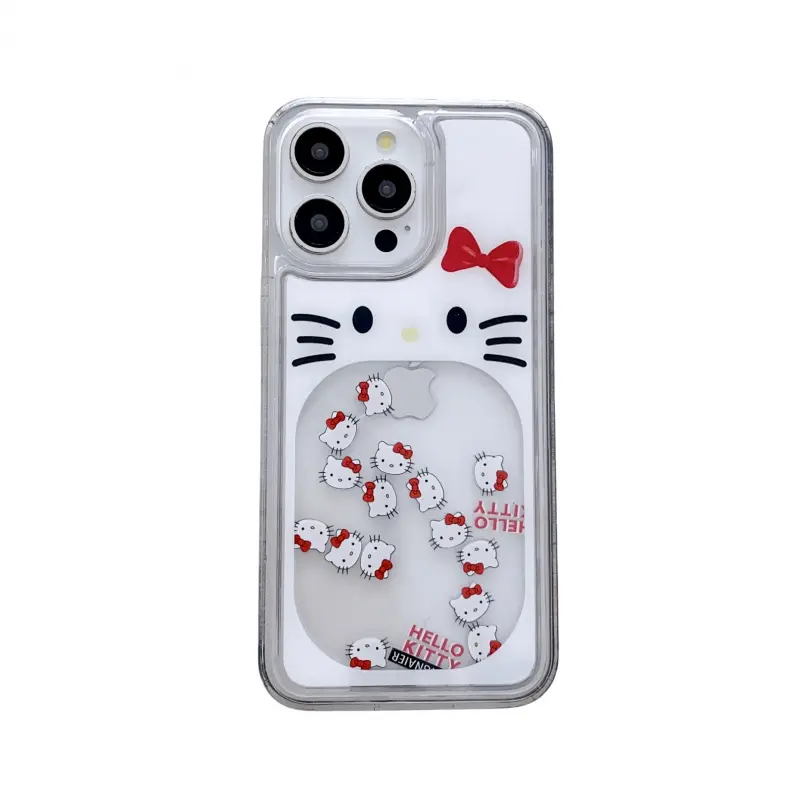 Sarung Telefon, Untuk IPhone 16 15 14 13 12 11 Plus Pro ProMax, Reka Bentuk Kucing Pasir Hisap, Kalis Kejutan, Penutup Pelindung Pintar, Dengan Rantai Telefon Kucing Merah