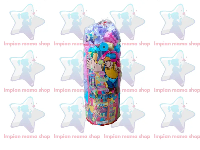 Mainan Anak Edukatif Blocks Blok Mr. Block isi 106 /136 / 176 / 206 / 236 pcs Beraneka warna Set Hadiah Pendidikan 5