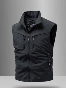 Chaleco sólido de secado rápido para hombre, corte regular, cómodo y casual, sin mangas, ideal para actividades al aire libre, ropa de verano para hombre, moda masculina