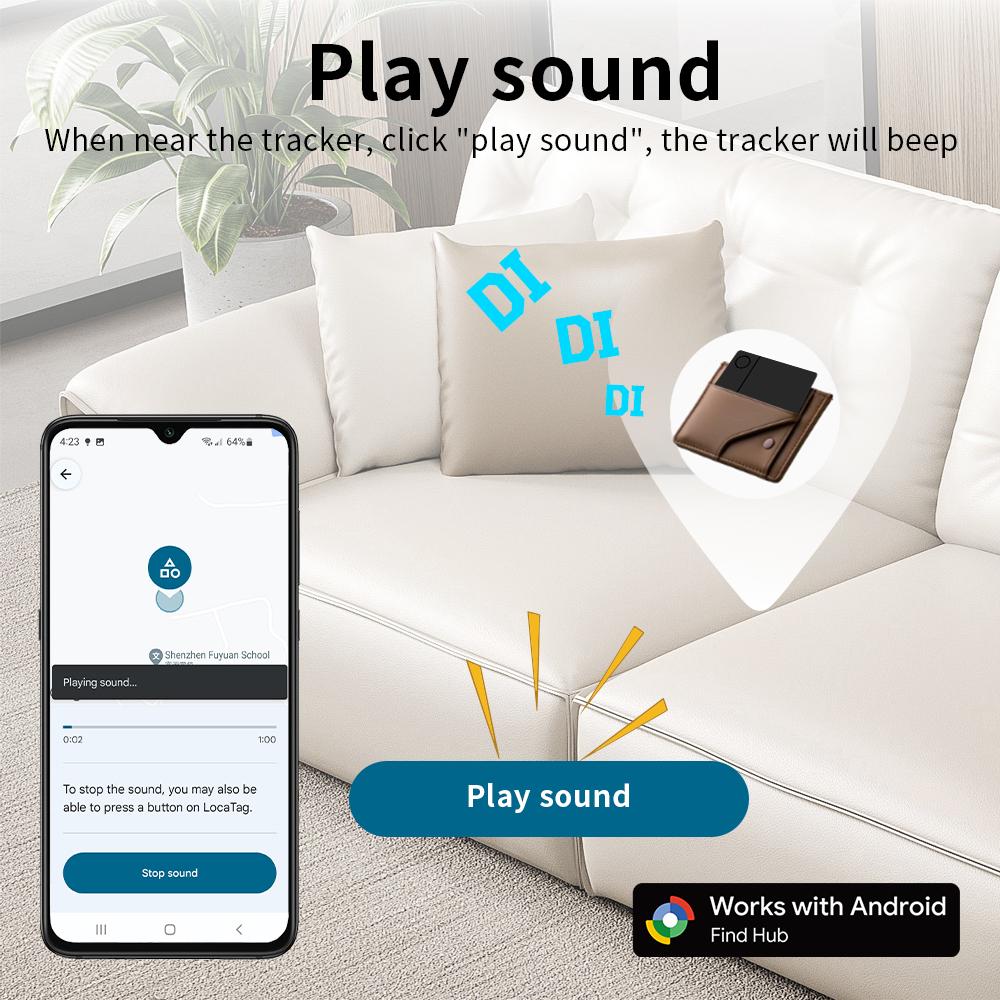 Wireless Rechargeable GPS Card Tracker Google Certified Android Locator for Xiaomi Pixel QR Code Anti Loss Billfold Smart Tag - Image 2