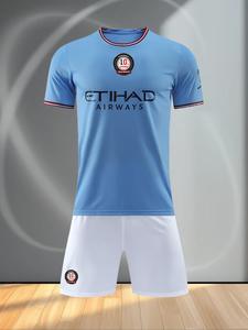 Men's Football Jersey Set, Breathable Quick Drying Football Shirt & Pants, Casual Sports Kit for Men