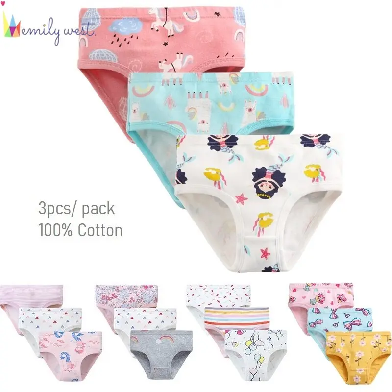 Cute Girl's Toddler & Kids 3 pcs per Pack Mermaid Underwear Cotton Soft Panties Baby Panties Kids Briefs