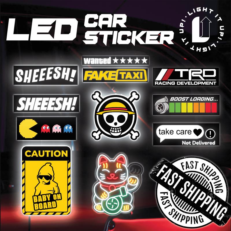LED Car Stickers For Cars & Motorcycle Wanted Sticker | Sheeesh ...