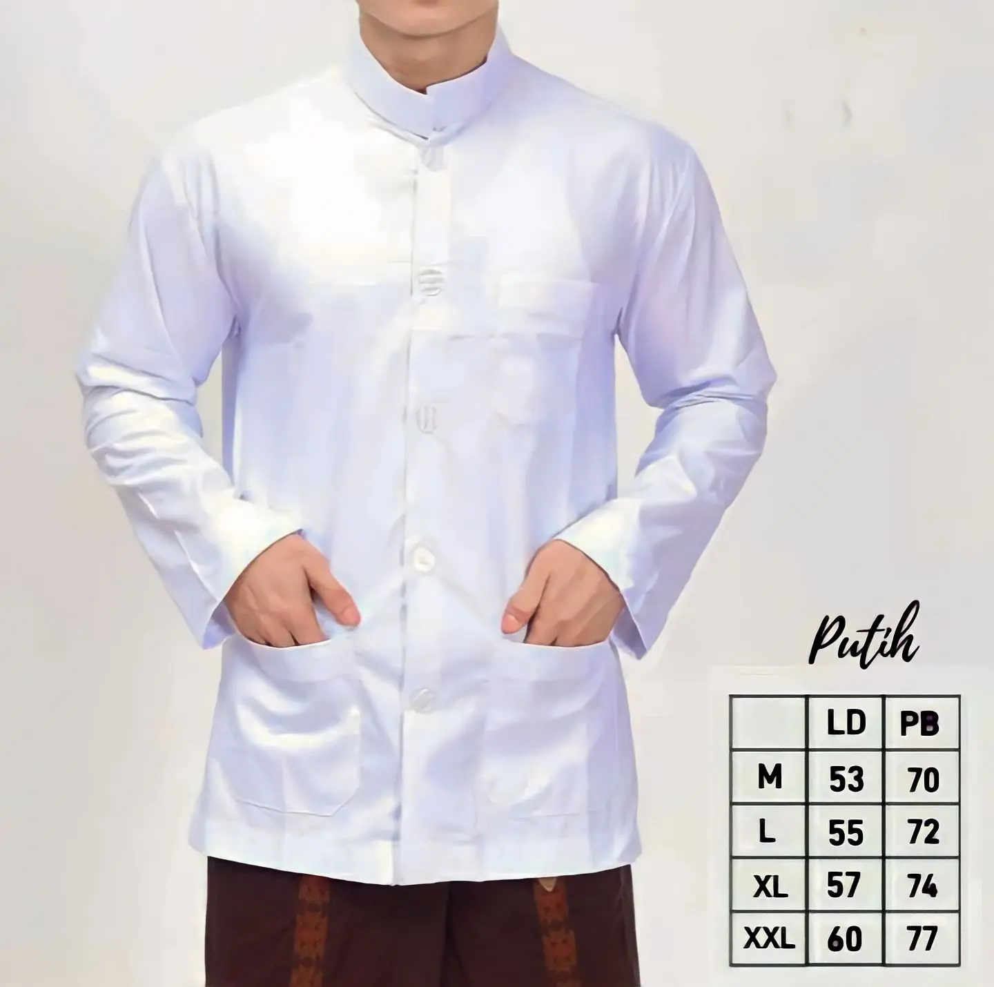 Baju Koko Haibah Terompah Polos Lengan Panjang Terbaru dan Termurah pria muslim