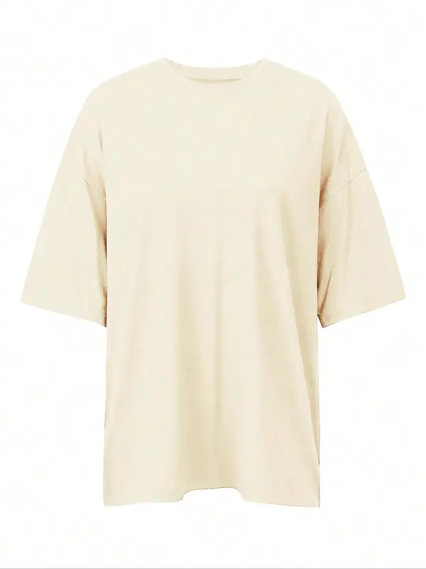Women's Letter & Heart Print Drop Shoulder Tee, Fashion Casual Crew Neck Half Sleeve T-Shirt for Daily Outdoor Wear, Ladies Summer Clothes 1
