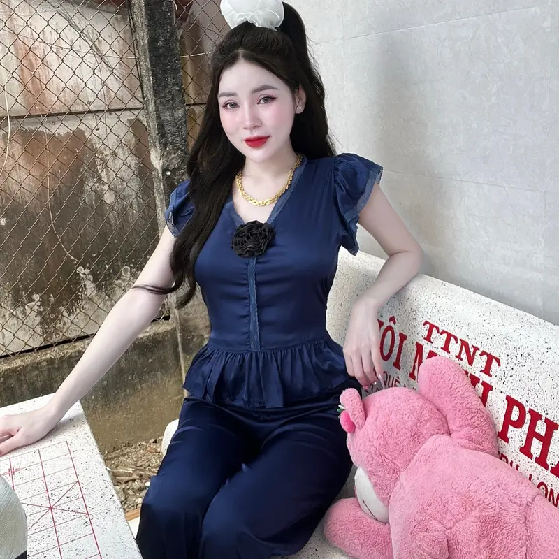 Set bộ quần áo cánh tiên lụa bông hồng TY2012 Thư Ying Shop (có túi) <1m62 eo <73 1