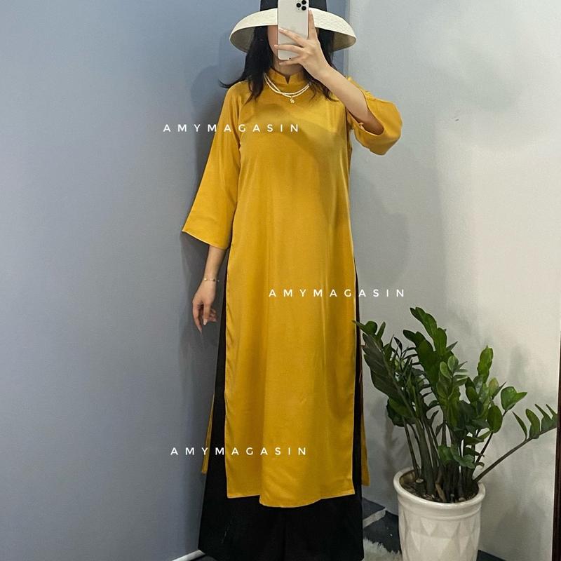 Áo dài lụa Vịnh Xuân dáng cách tân 5