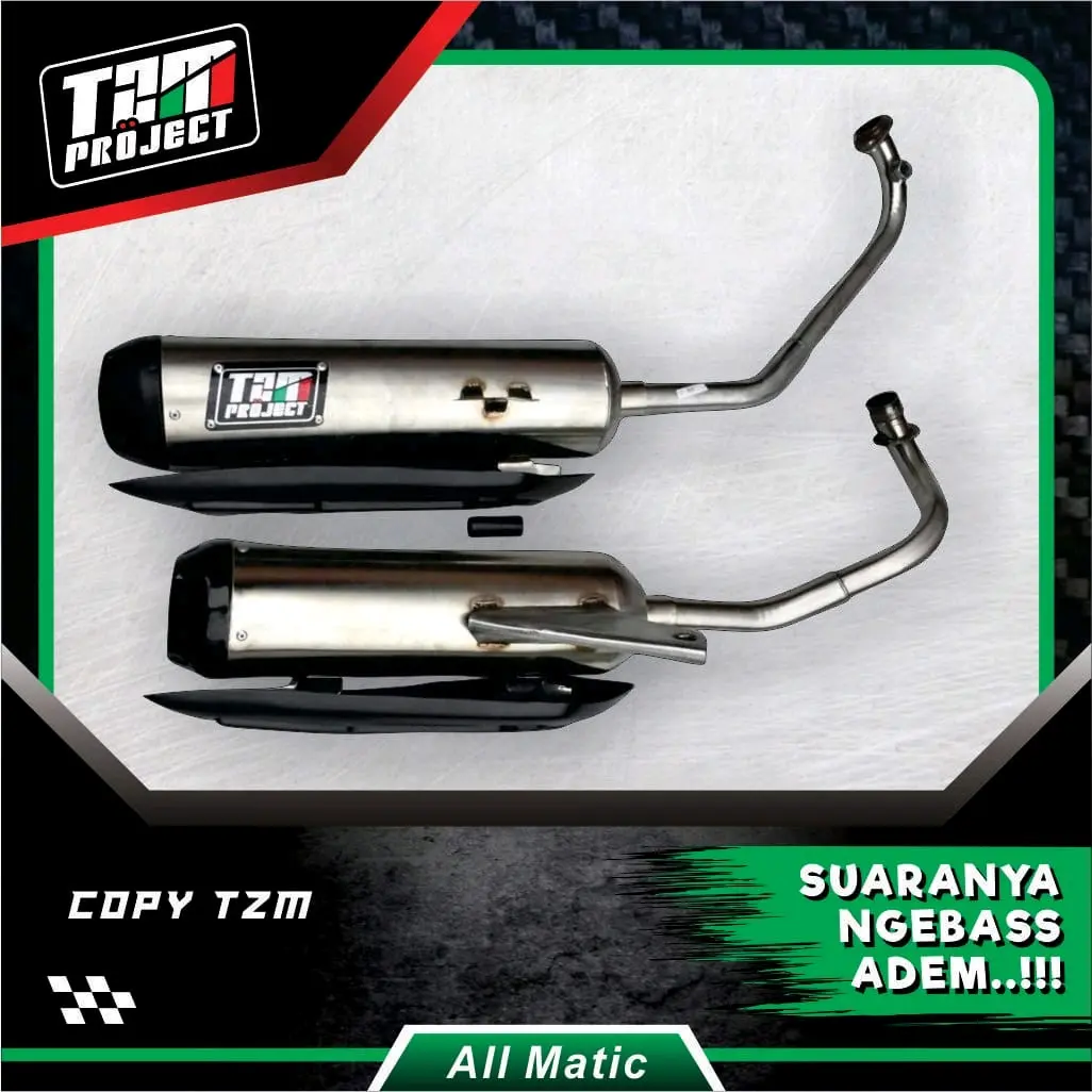 knalpot copy tzm bahan ful stenlis anti karat bisa buat semua motor metic