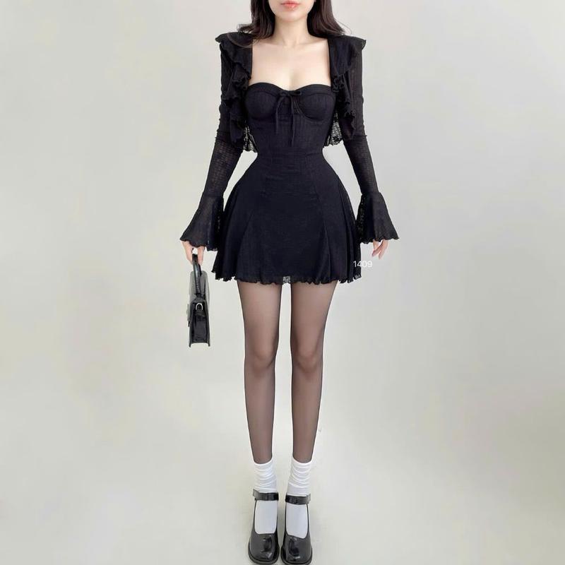 Có BigSize Áo Khoác Cardigan Bèo Ngực Tay Loe UnihomeClothing CQ170