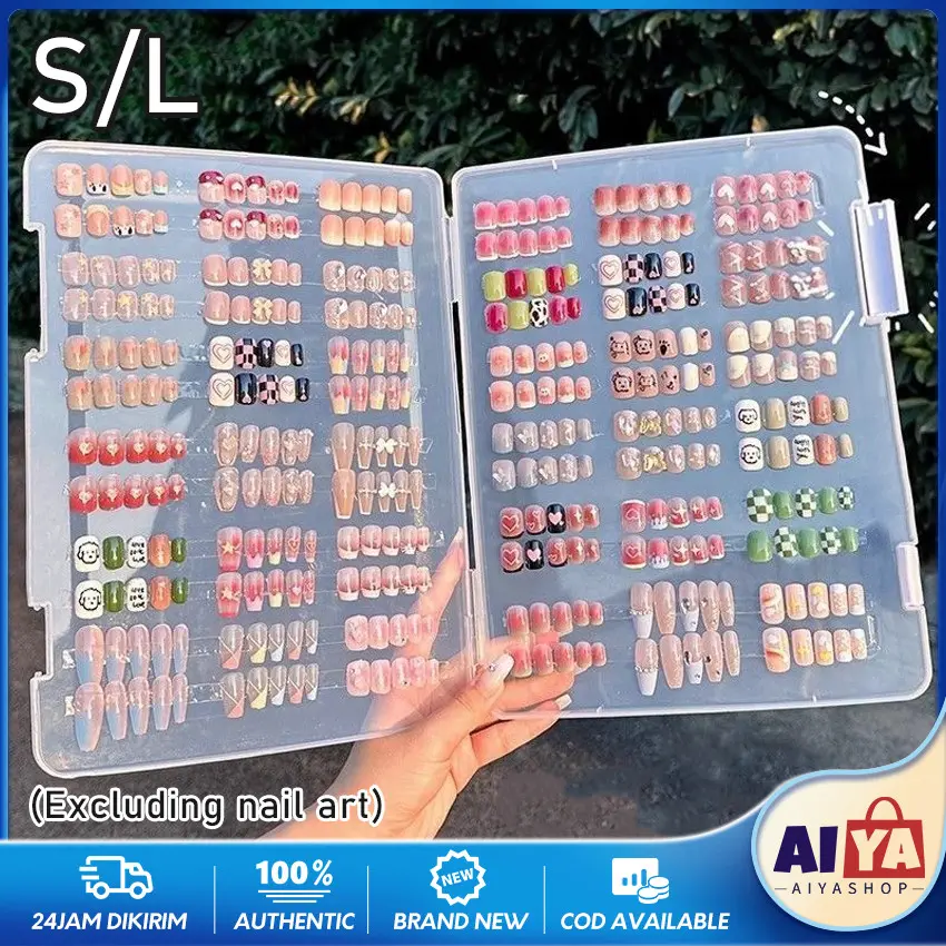 Kotak Penyimpanan Kuku Palsu Kotak Display Kuku Palsu - Kotak Penyimpanan Fake Nail Transparan Wadah Box Kuku Palsu Nail Art