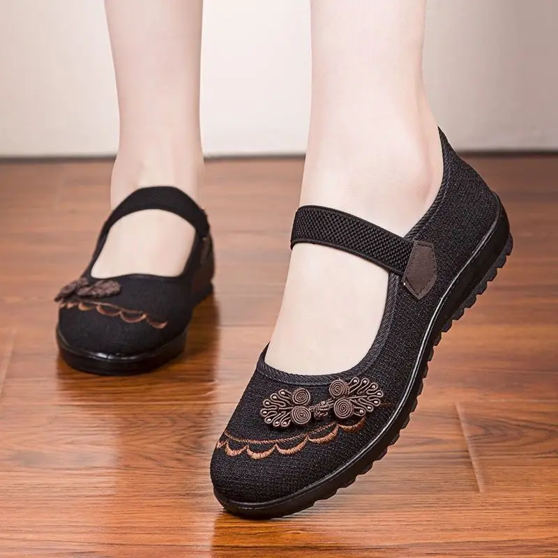 Giày bà nội bà nội chống trơn trượt tuyệt đối, giày vải trung niên nữ cho mẹ Shoes Giày Bệt Shoes Giày Bệt