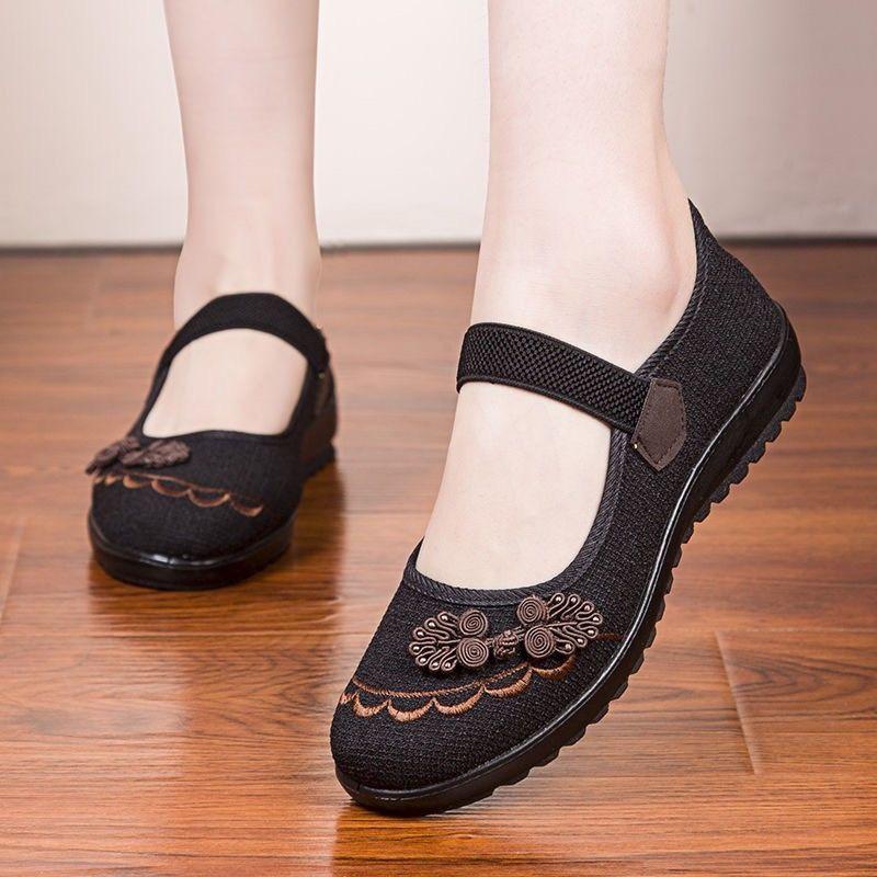 Giày bà nội bà nội chống trơn trượt tuyệt đối giày vải trung niên nữ cho mẹ Shoes Giày Bệt Shoes Giày Bệt