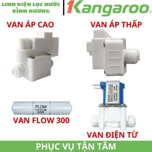 Combo Linh Kiện Máy Lọc Nước Gồm Van Áp Cao, Van Áp Thấp, Van Điện Từ, Van FLow Cho Máy Lọc Nước RO (BH 1 Đổi 1 30 Ngày) 0