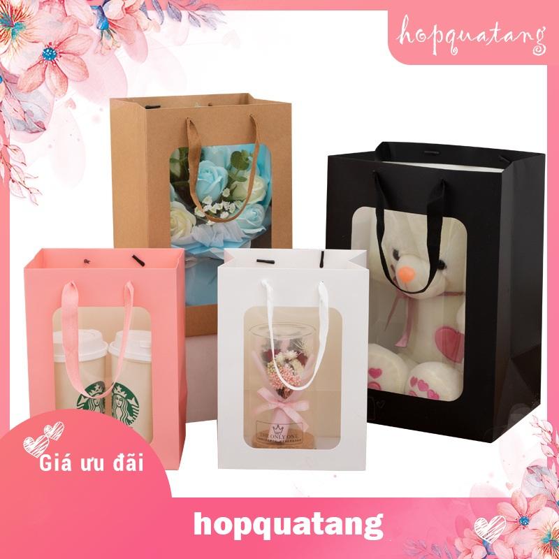 Túi Giấy Mặt Kính Đựng Hoa, Quà Tặng Túi Giấy Cứng Cao Cấp 1
