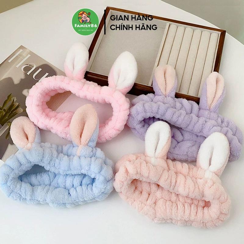 Băng Đô Cài Tóc Rửa Mặt Băng Đô Rửa Mặt Tai Thỏ Vô Tri Dễ Thương Hài Hước Cute Nam Nữ - Bờm Cài Tóc