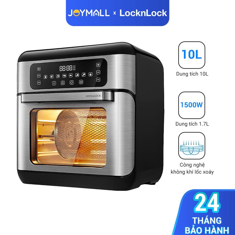  Lò Nướng Chiên Sấy Không Dầu Lock&Lock Air Fryer Oven EJF291BLK 10 Lít - Hàng Chính Hãng Điều Khiển Điện Tử - JoyMall Nấu Ăn 