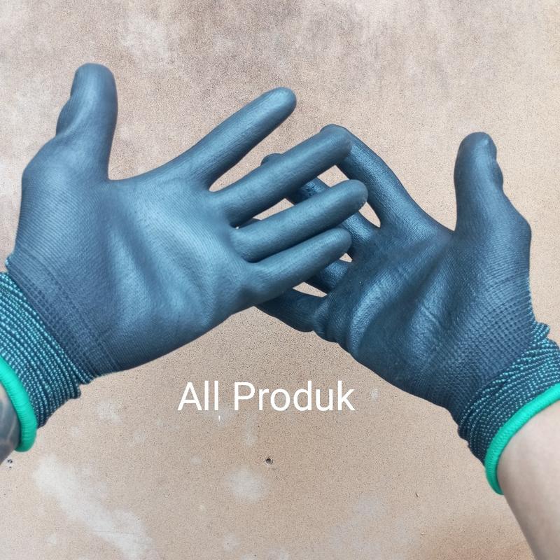 Product Introduction of GROSIR 12 Pasang sarung tangan comet hitam safety kerja berkendara palmfitpu glove Karet 2