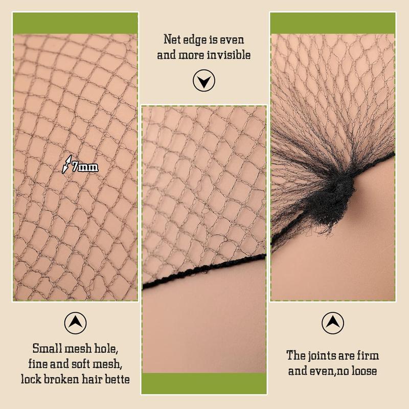 Elastic Hair Net, 100pcs/set Invisible Elastic Hair Wig Net, Heatless Styling Tool for Dining, Ballet, Sleep, Women & Girls 6