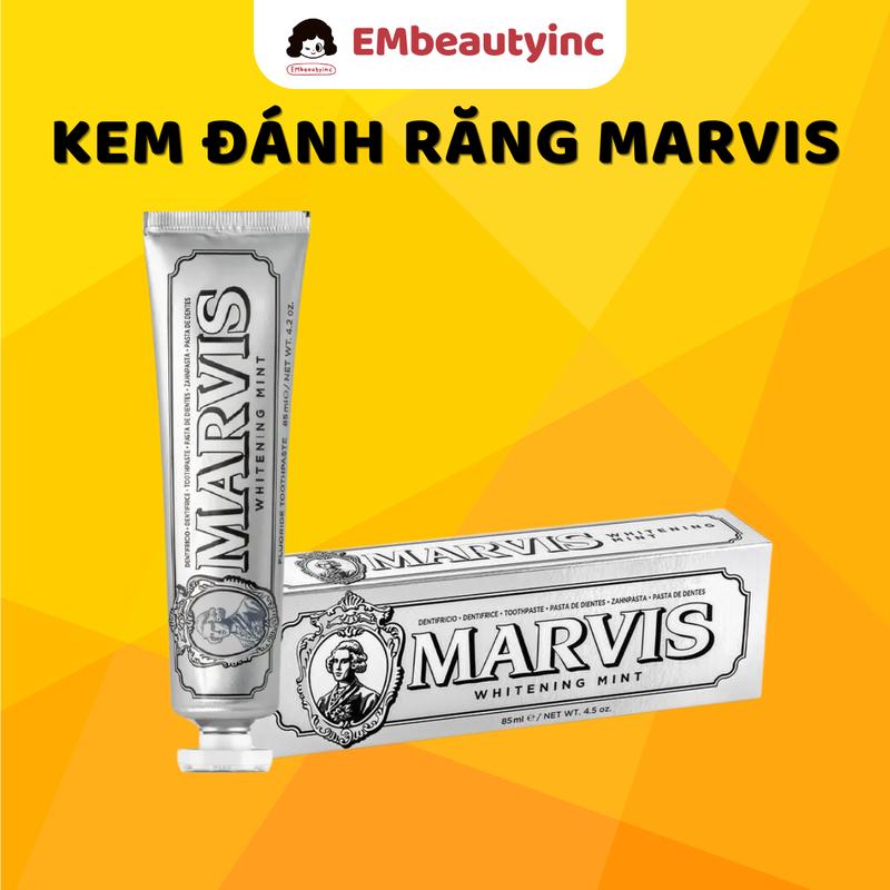Kem Đánh Răng Marvis Whitening Mint 85ml Hỗ Trợ Trắng Răng Sạch Răng