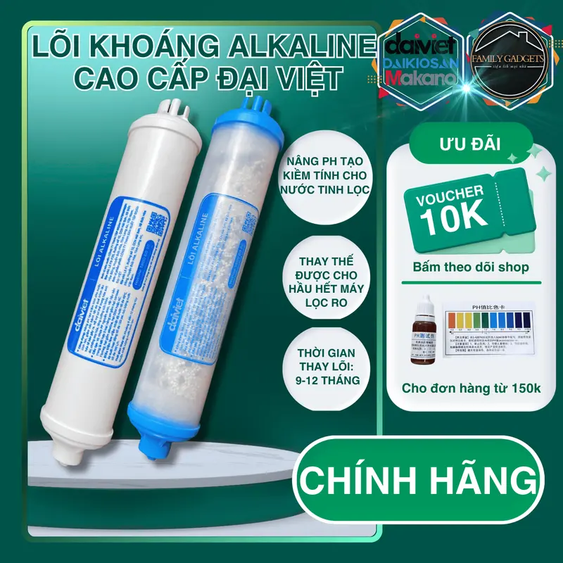 Lõi khoáng Alkaline Đại Việt - Daikiosan, Makano chính hãng 0