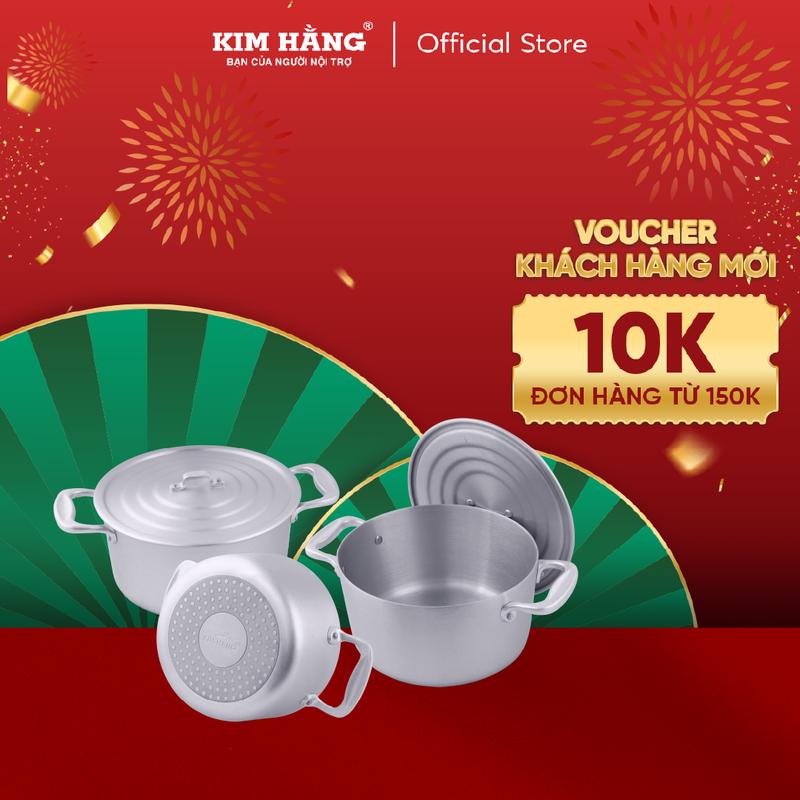 Bộ 3 Nồi Nhôm Đáy Từ KIM HẰNG Đa Dụng T3 Nhỏ (16-18-20)