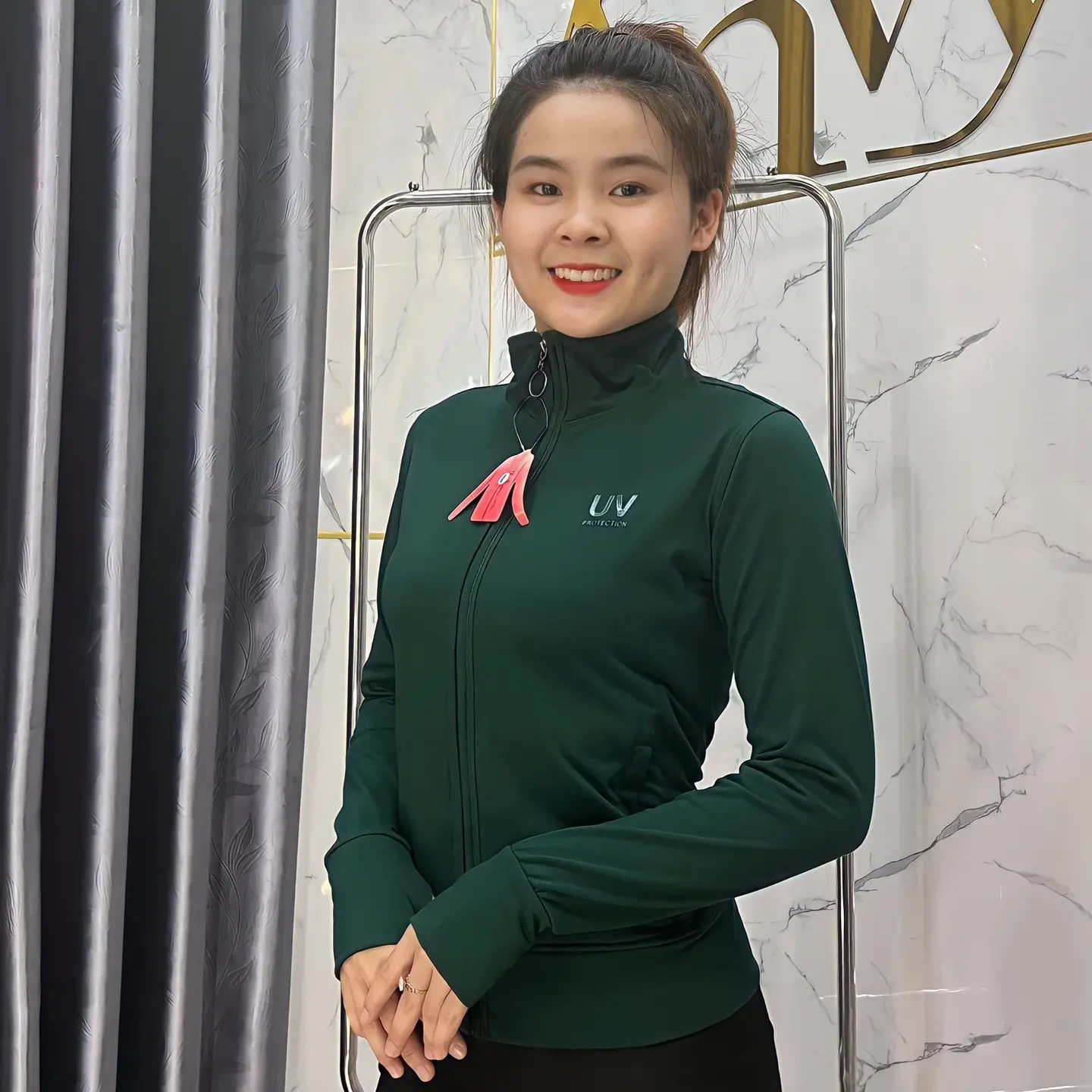 Áo Khoác  Nữ Cổ Trụ Cotton Dẻo Mát Lạnh - Top  Áo Khoác Bốn Mùa Không Có Mũ Mặc Được Cả Bốn Mùa