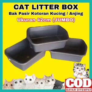 CAT LITTER BOX Tempat Kotoran Kucing Anjing Bak Pasir Kucing Anjing Box Pasir Kucing Baskom Plastik Murah