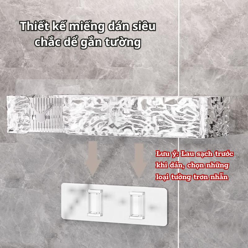 Kệ Để Nhà Tắm Chữ Nhật Trong Suốt Có Móc Hươu Treo Đồ Chất Liệu ABS Cao Cấp 1