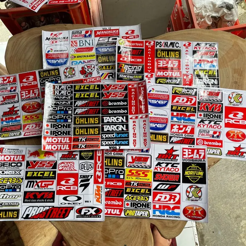 Sticker Pack Racing Stiker Motor harga perlembar sudah laminasi anti gores tahan air 3