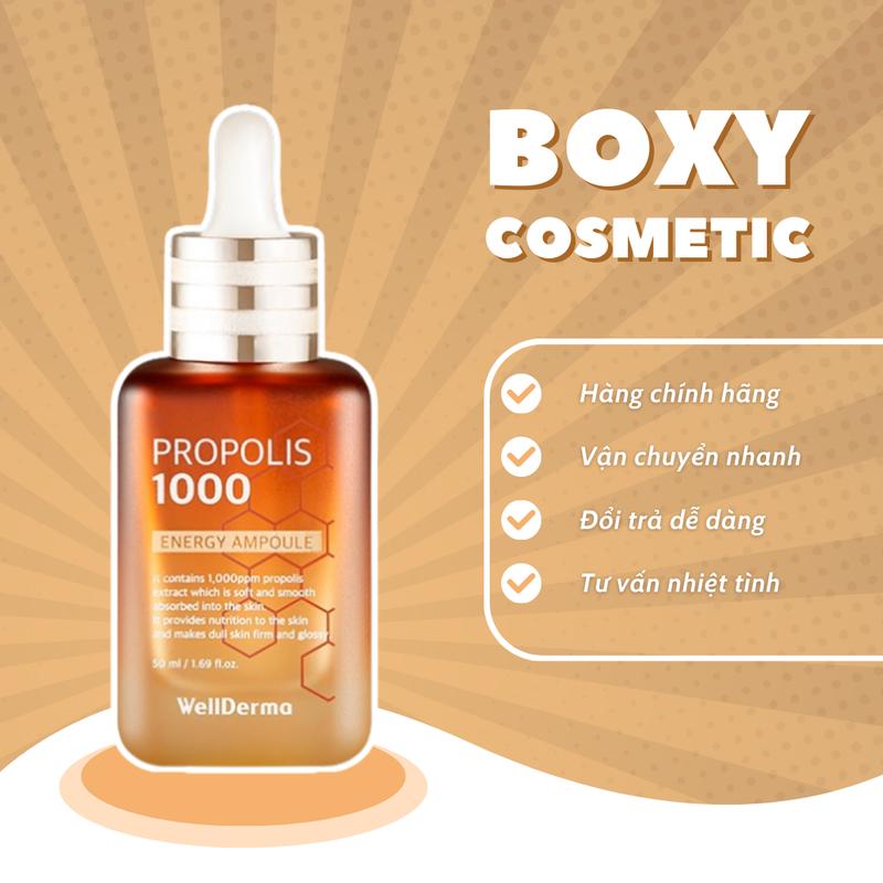 Combo 2 chai Serum Keo ong Wellderma PROPOLIS 1000 Energy Ampoule 50ml Phục Hồi Da Dưỡng Ẩm Da