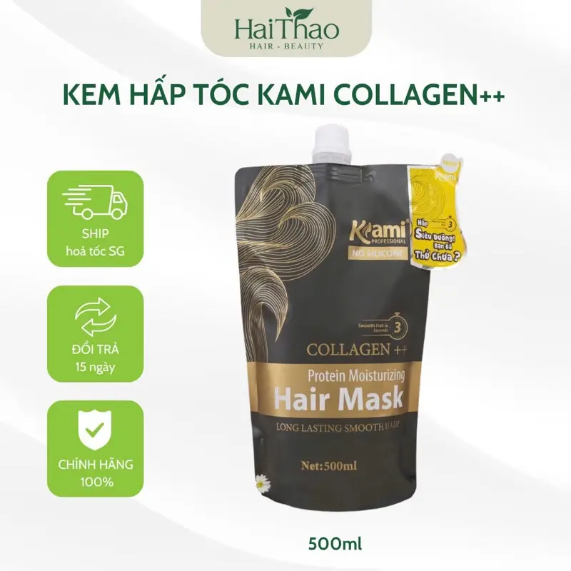 Kem hấp ủ tóc collagen Kami mềm mượt hương nước hoa phục hồi tóc hư tổn