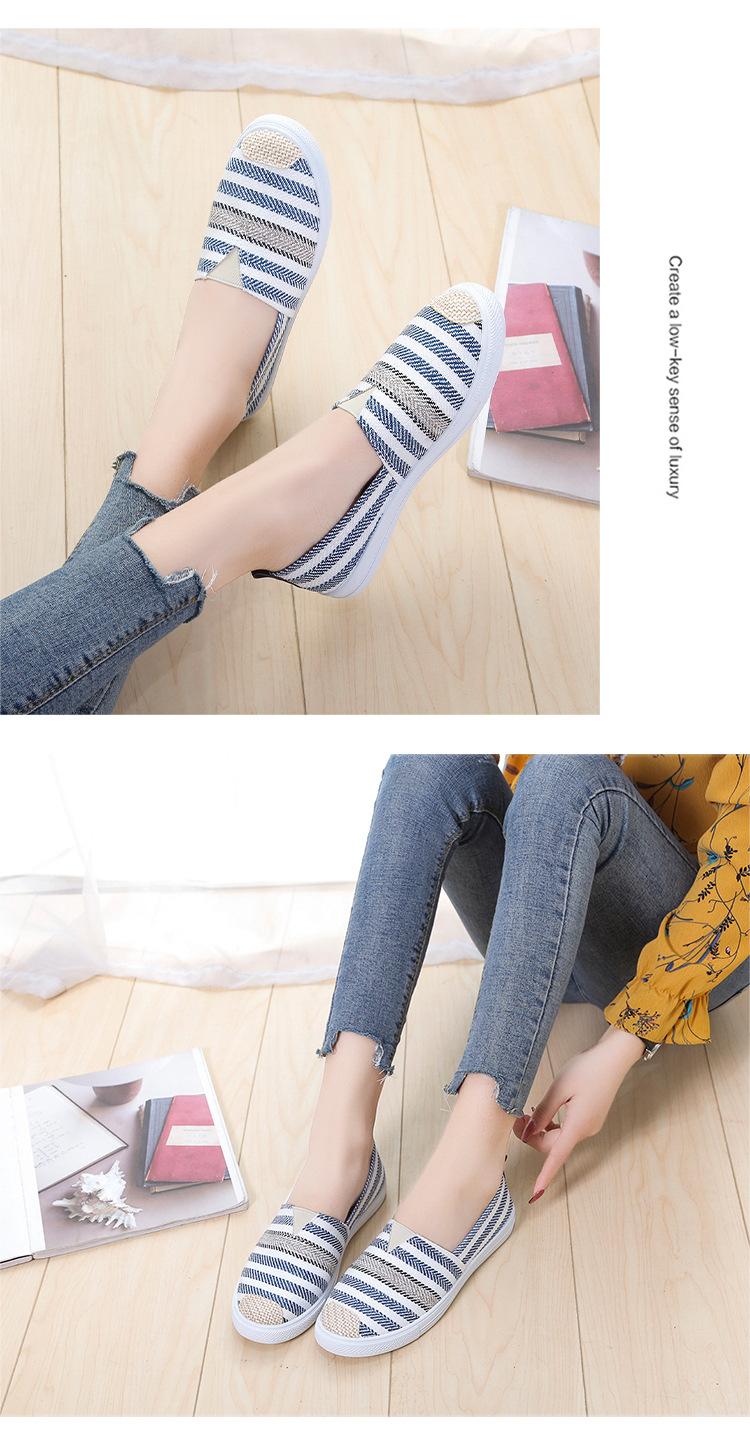 Product Introduction of Cloth shoes women's 2024 summer fashion shallow mouth women's shoes soft sole one pedal fisherman shoes casual Thomas canvas shoes women Footwear Walking Shoes Girl Slipon Comfort Parent Bedroom Tactical Bridal 14