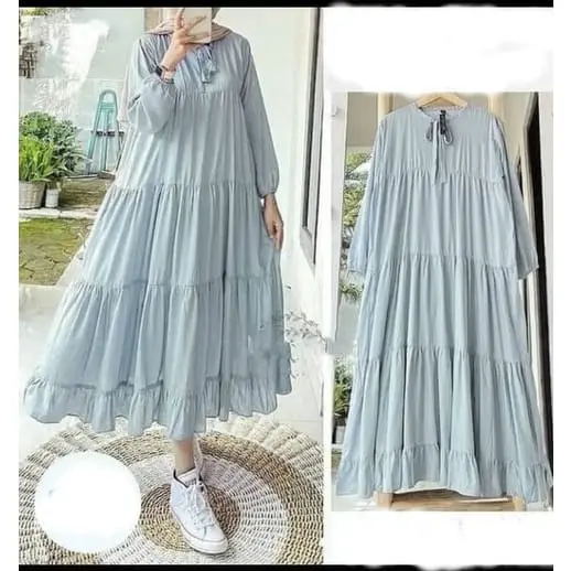 Rachel Midi Dress Busui Friendly Gamis Wanita Terbaru Kekinian