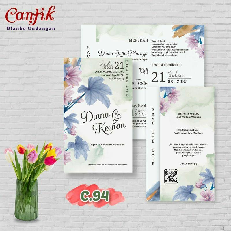Undangan Pernikahan Kekinian   CANTIK 94 Elegan Modern Paket Lengkap 100 PCS Gratis Label & Plastik - JanjiKita | Default