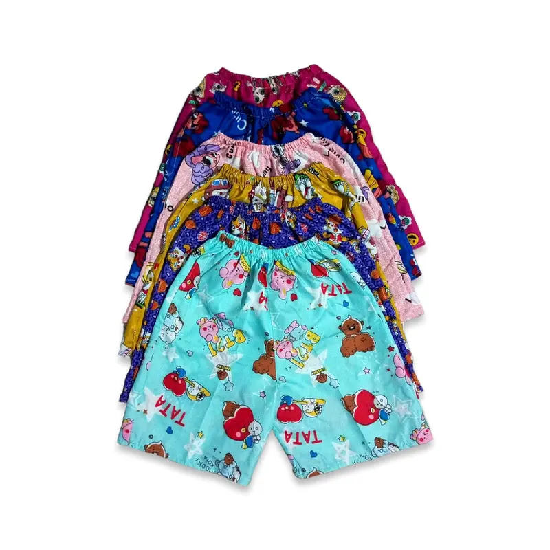 PAKET 6 PCS CELANA PENDEK ANAK PEREMPUAN Celana Santai Motif Fashion 4
