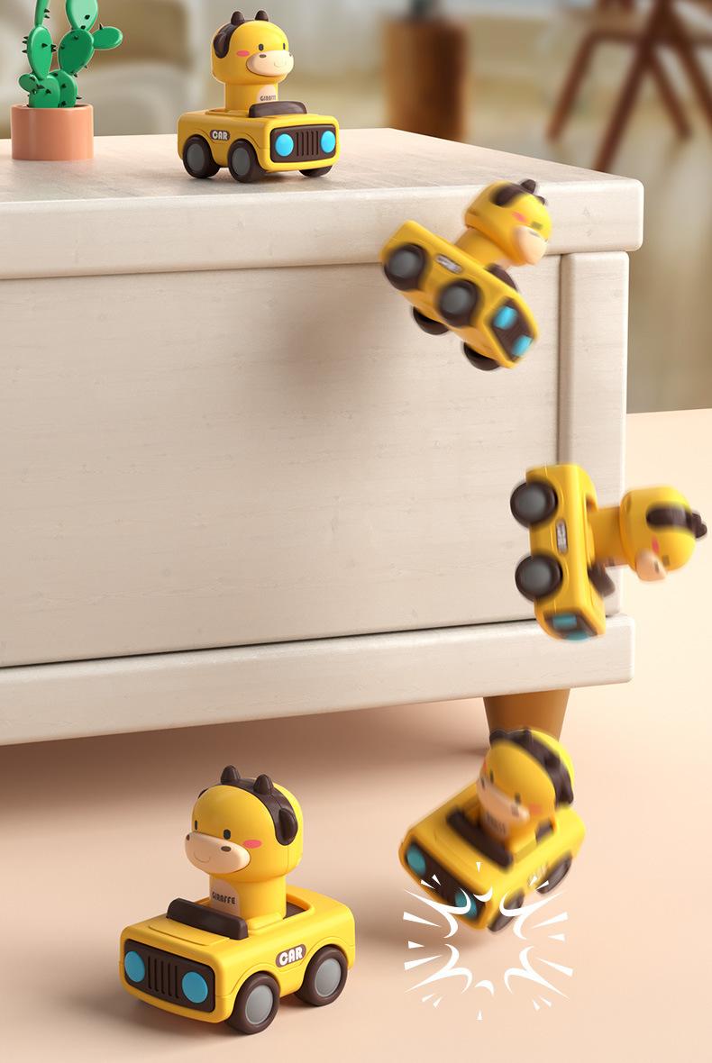 Product Introduction of Same Style Pressing Animal Toy Car Cute Funny Parent-Child Interactive Cartoon Pressing Sliding Drop-Resistant Alliance Team 19