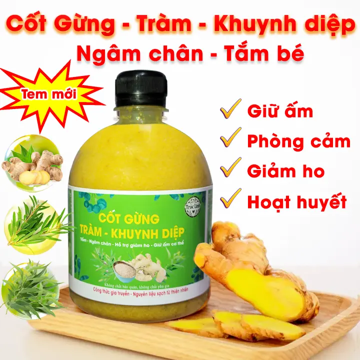 Cốt gừng tràm khuynh diệp pha tắm cho bé chai 500ml gừng  tắm dầu  gừng nước  tắm