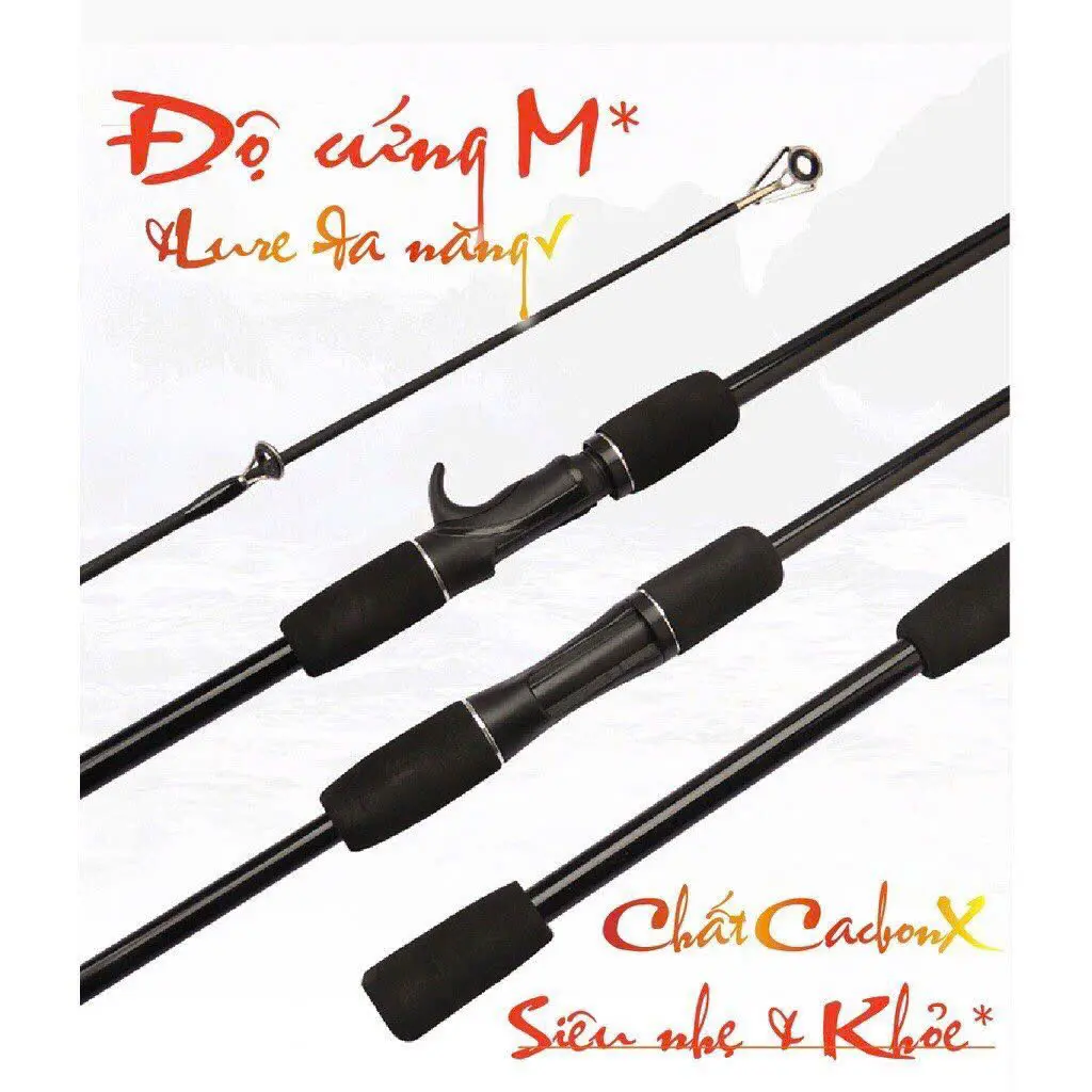 Cần Câu Lure Giá Rẻ Cần Câu Cá Sói Đen Cần đứng và ngang 1m65 1m8 2m1 Chất Liệu carbon